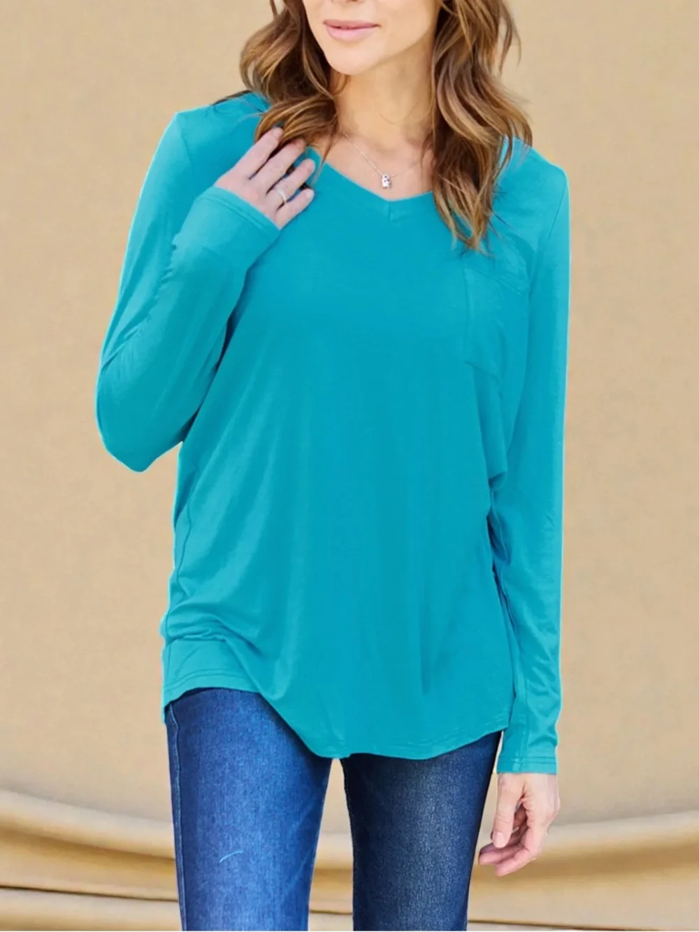 Basic Bae Full Size V-Neck Long Sleeve Top